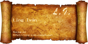 Ling Iván névjegykártya
